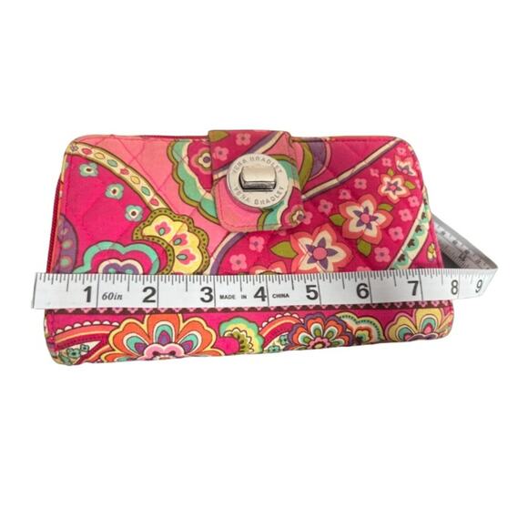 Vera Bradley Turn Lock Wallet Pink and Purple - Picture 7 of 8
